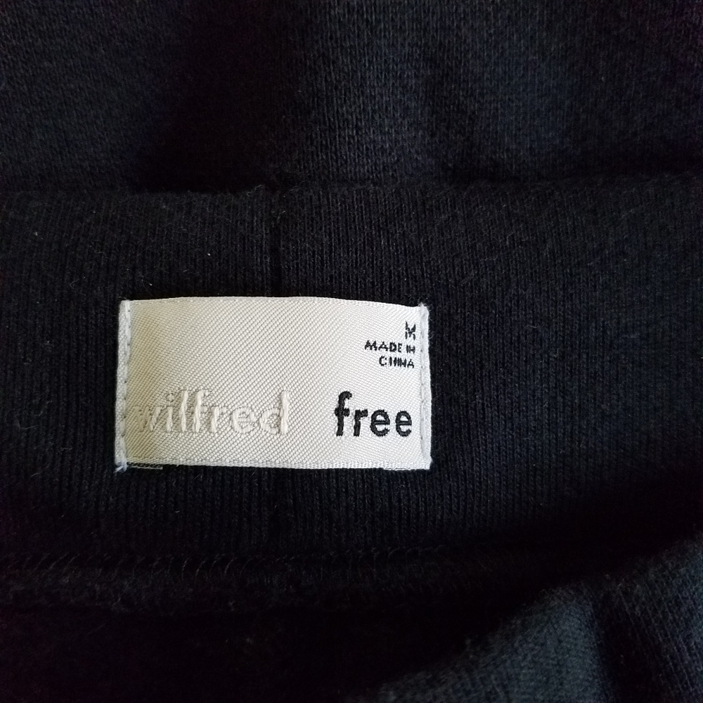 𝅺Aritzia Wilfred Free Black Zipper Pockets Wide Leg High Rise Sweatpants M - Picture 9 of 11